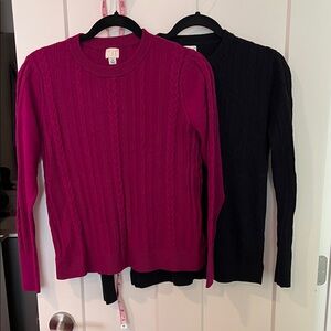 a new day Target Women's Cable Knit Sweaters - Fuchsia and Black